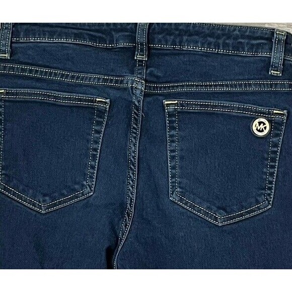 MK Michael Kors Izzy Cropped Skinny Jeans Size 4‎ Dark Wash Minimalist Denim - Picture 3 of 6